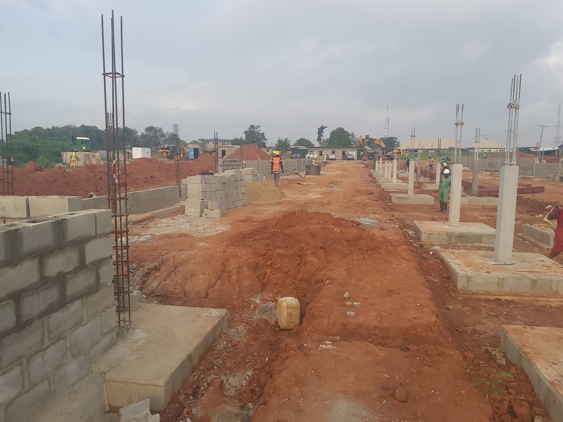 Foundation and blockwork progress on a building project