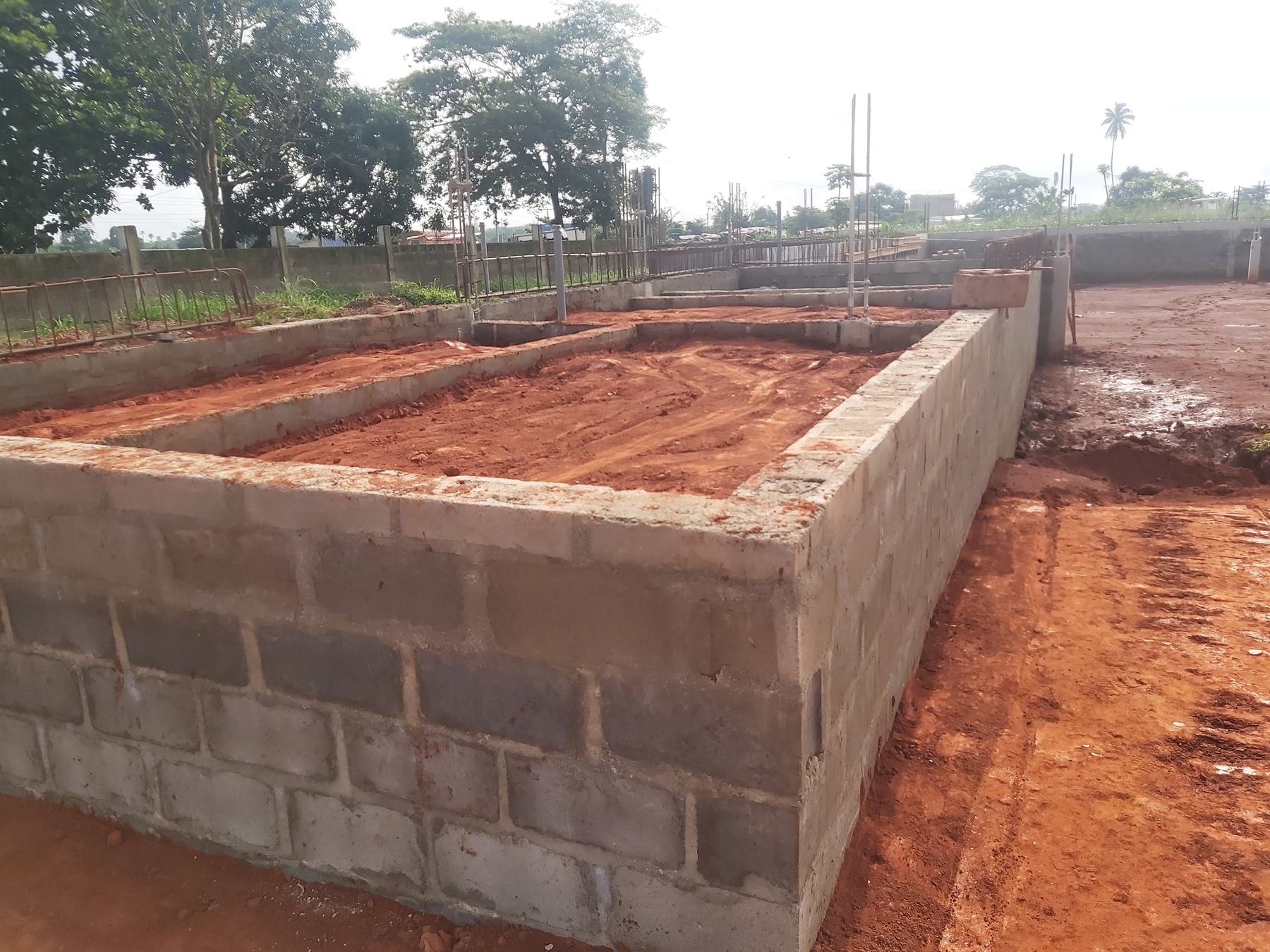 Masonry foundation walls for a building project